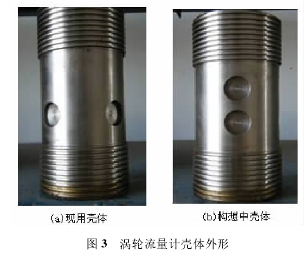 圖 3 渦輪流量計(jì)殼體外形