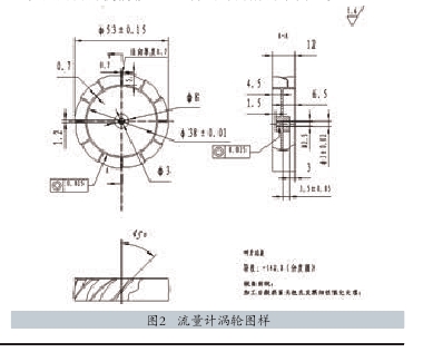 圖2   流量計(jì)渦輪圖樣