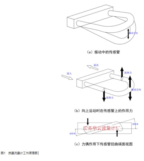 圖1　質(zhì)量流量計工作原理圖 